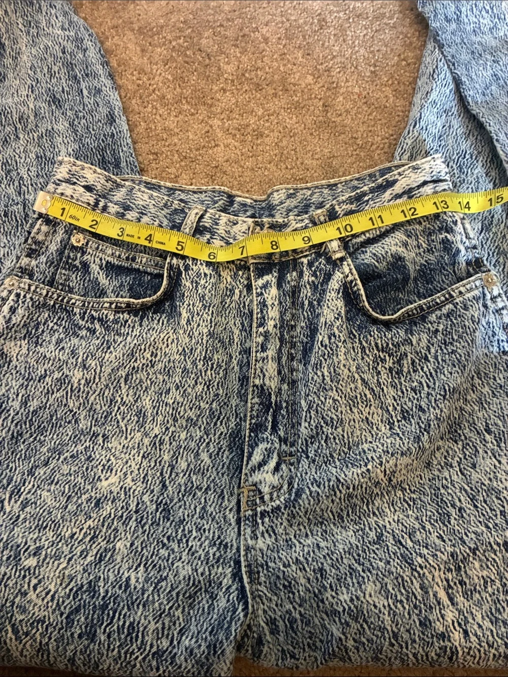Vintage 80s Gitano Acid Wash High Rise Straight Leg Jeans 100% Cotton